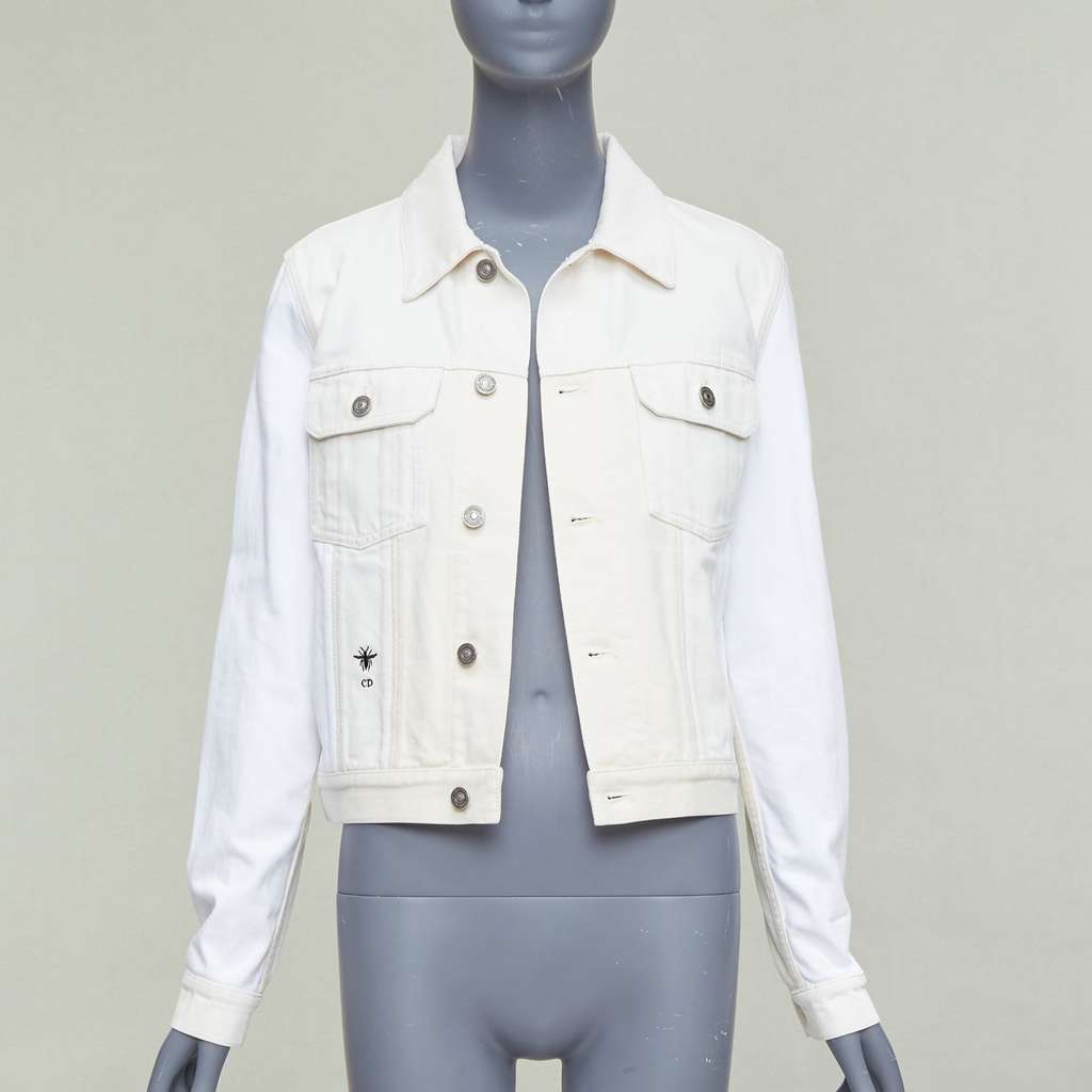 Dior White Denim Logo Jacket White Cotton Very good - Inside View