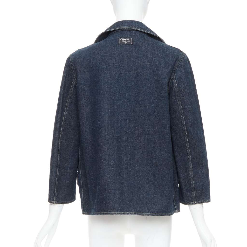 Chanel Indigo Denim Blazer Blue Very good condition - Box View