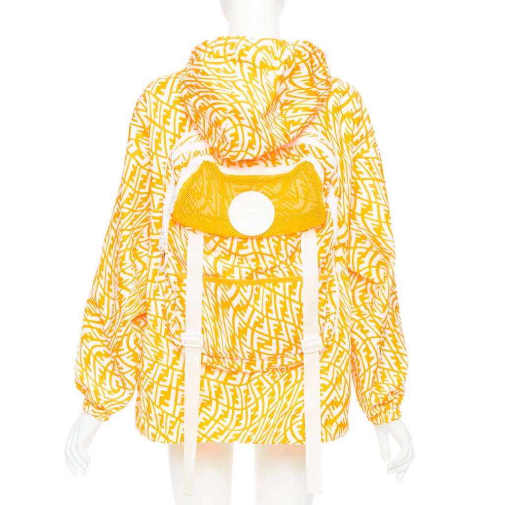 Fendi Yellow Swirl Print Windbreaker Yellow Polyamide Very good - Front View