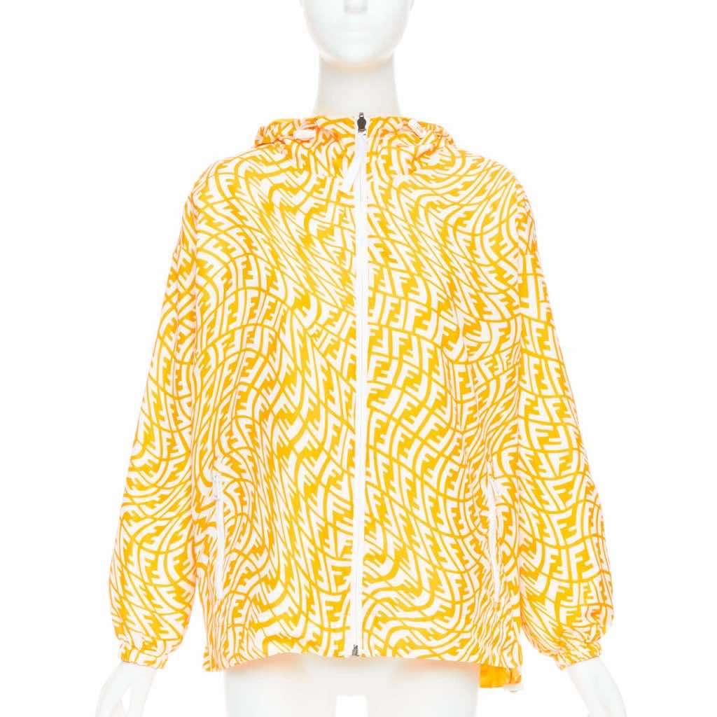 Fendi Yellow Swirl Print Windbreaker Yellow Polyamide Very good - Inside View