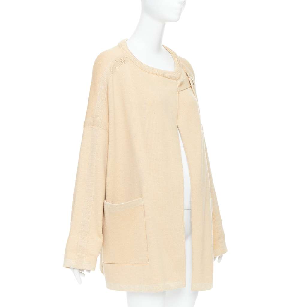 Chloé Embroidered Cardigan Coat Beige Wool Good - Model View