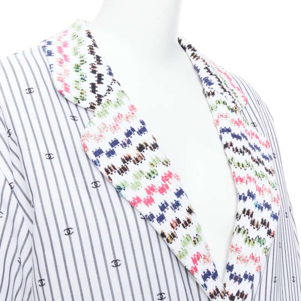 Chanel Multicolor Tweed Jacket White Cotton Very good - Back View