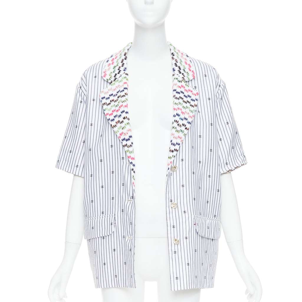 Chanel Multicolor Tweed Jacket White Cotton Very good - Inside View