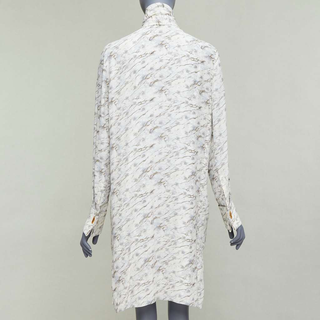 Fendi Monogram Marble Dress Beige Silk Very good - Box View