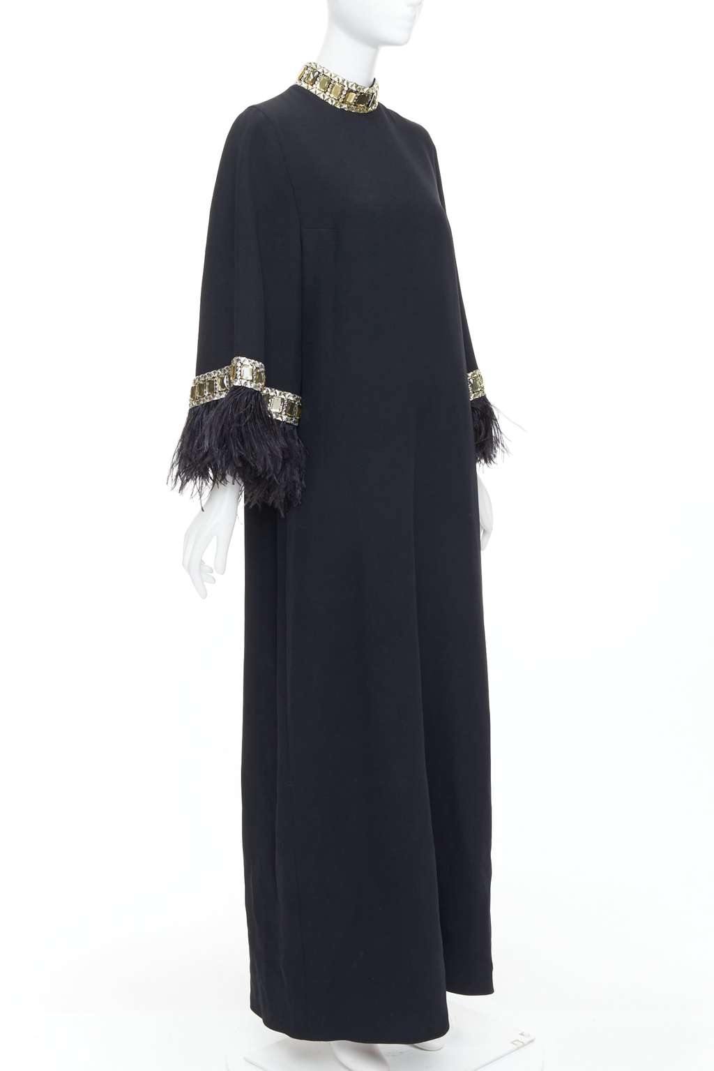 Andrew GN Feather Beads Dress Black Viscose Very good - Inside View
