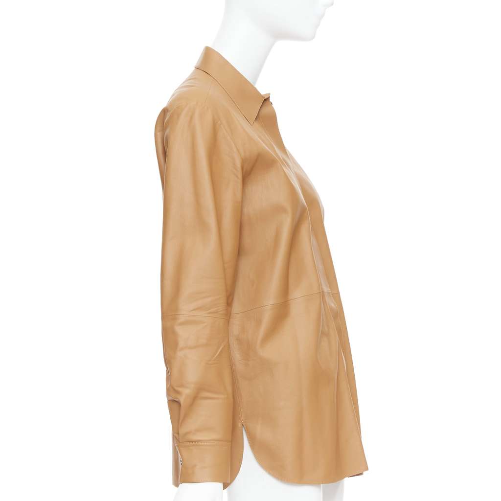 Theory L Nappa Shine Brown Leather Very good - Model View