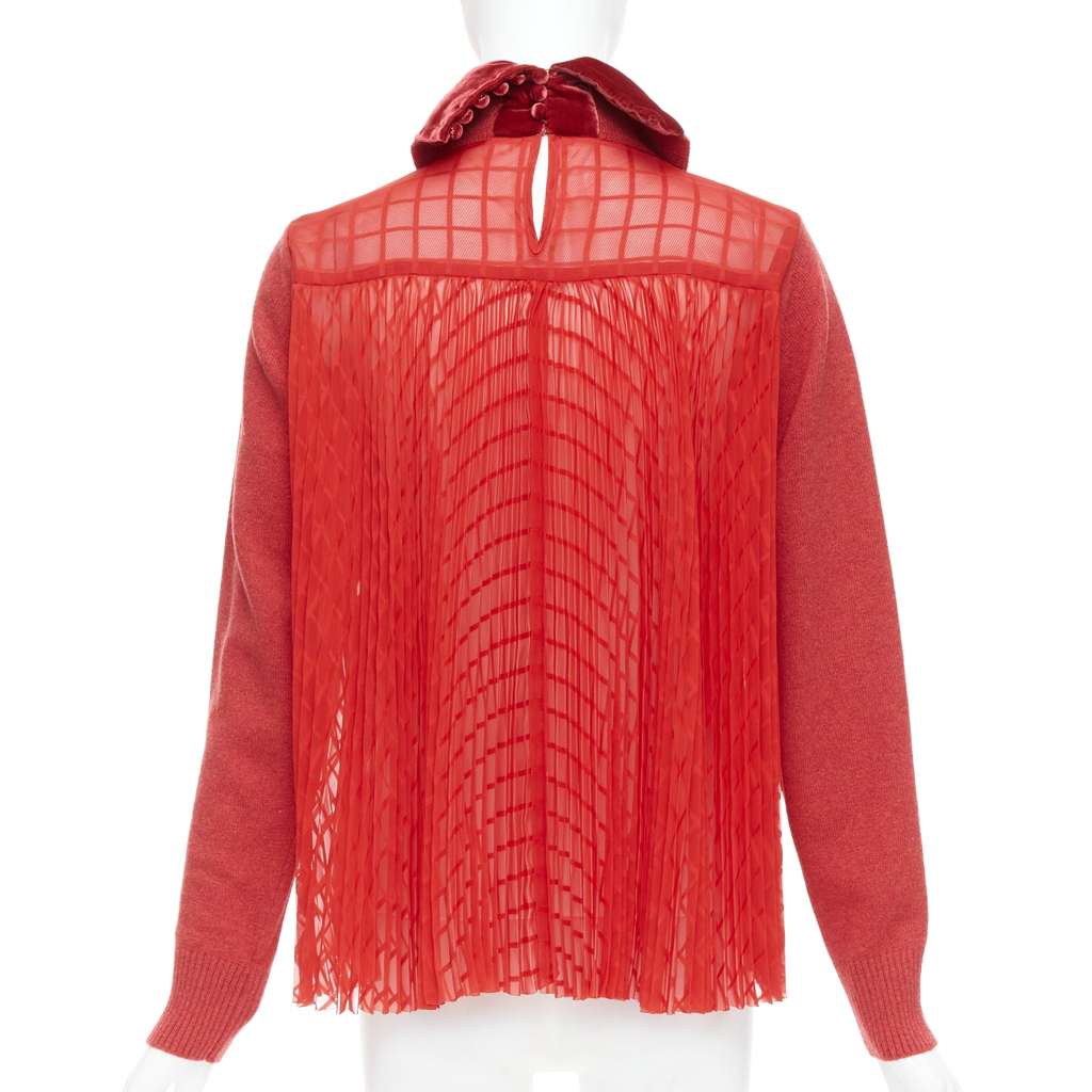 Sacai Chain Necklace Top Red Wool Never worn, with tag - Box View
