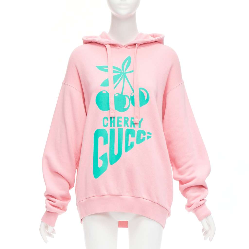 Gucci Cherry Print Hoodie Pink Cotton Never worn - Front View