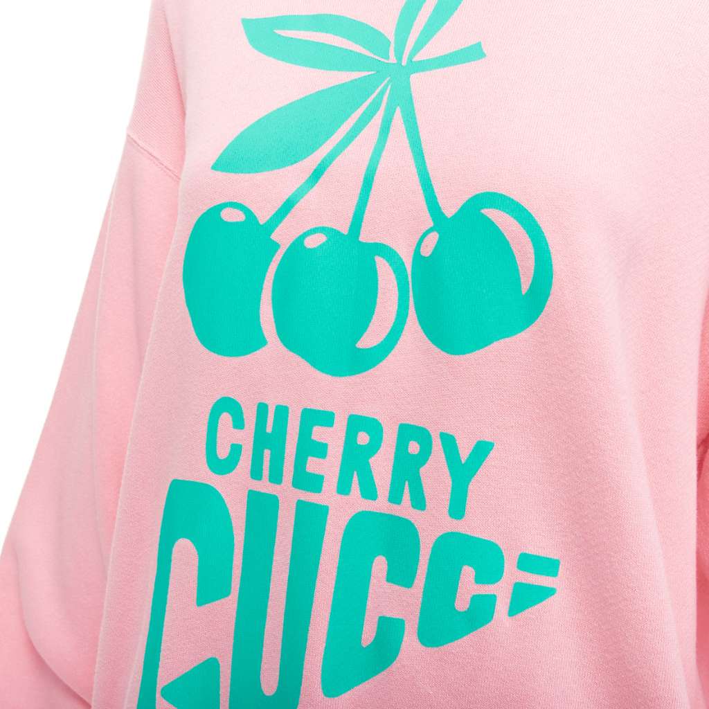 Gucci Cherry Print Hoodie Pink Cotton Never worn - Back View