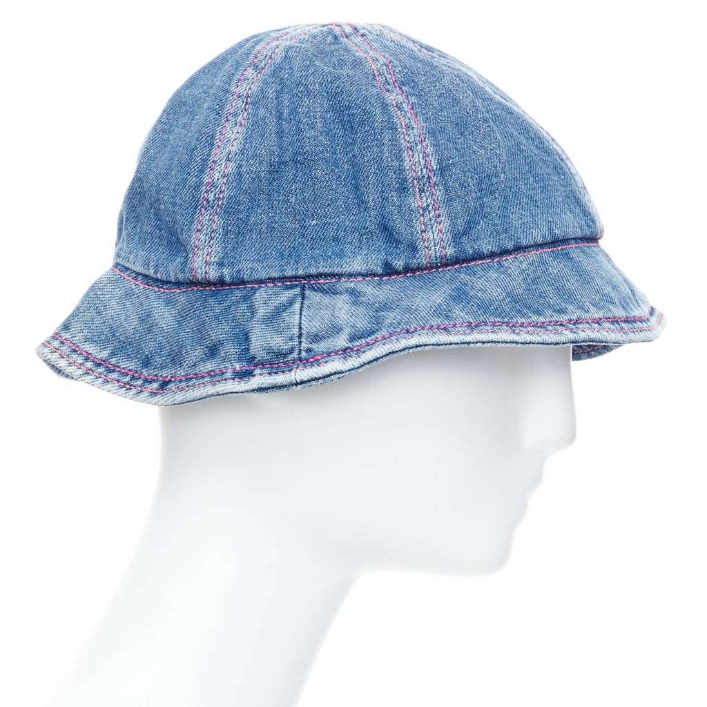Chanel Blue Denim Bucket Hat Blue Very good - Model View