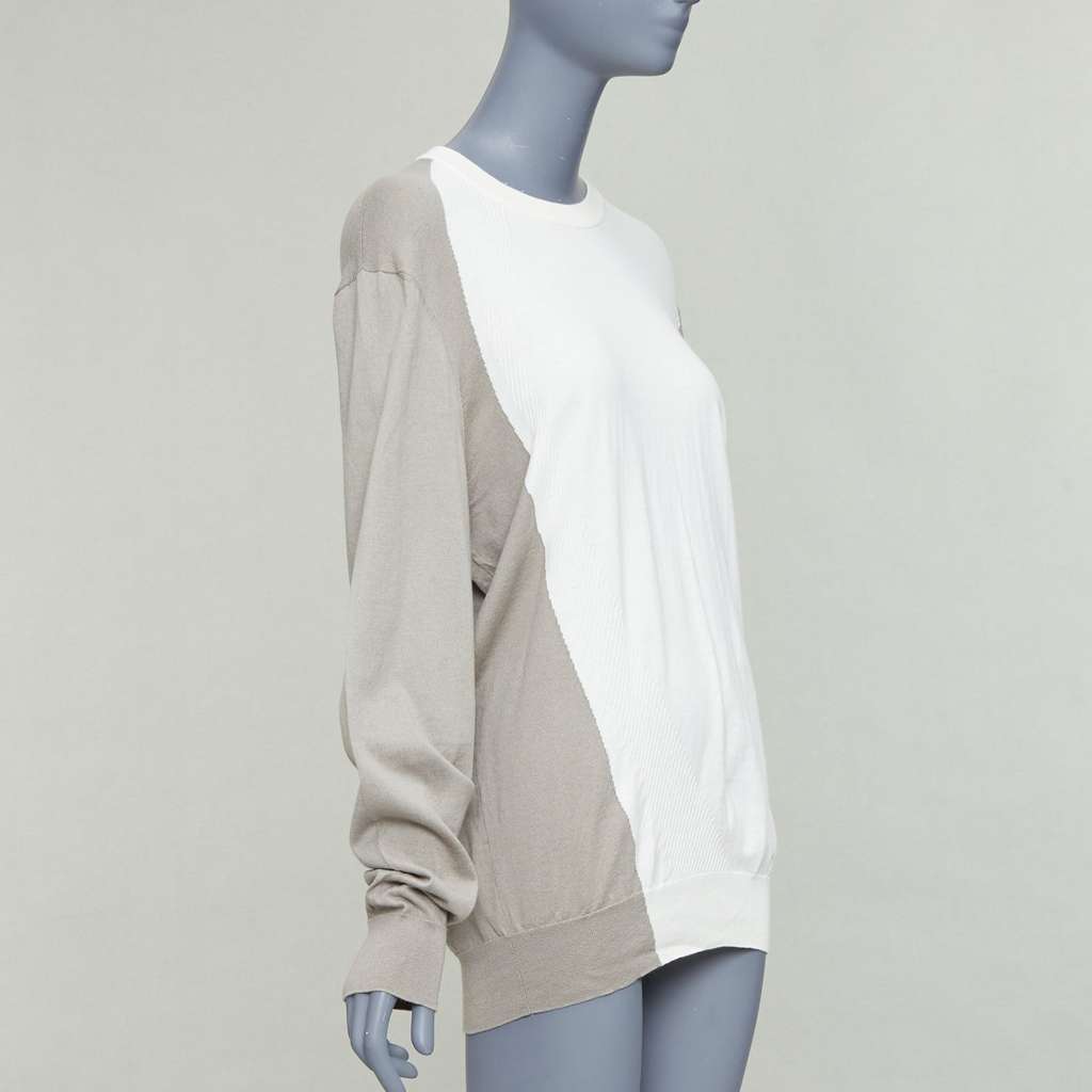 Hermès Colorblocked Crew Beige Cotton Very good - Inside View