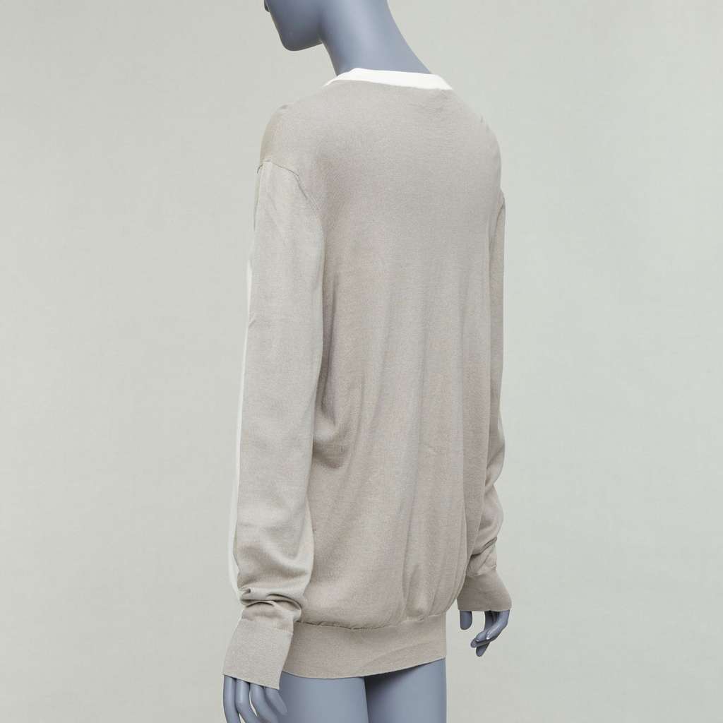 Hermès Colorblocked Crew Beige Cotton Very good - Box View
