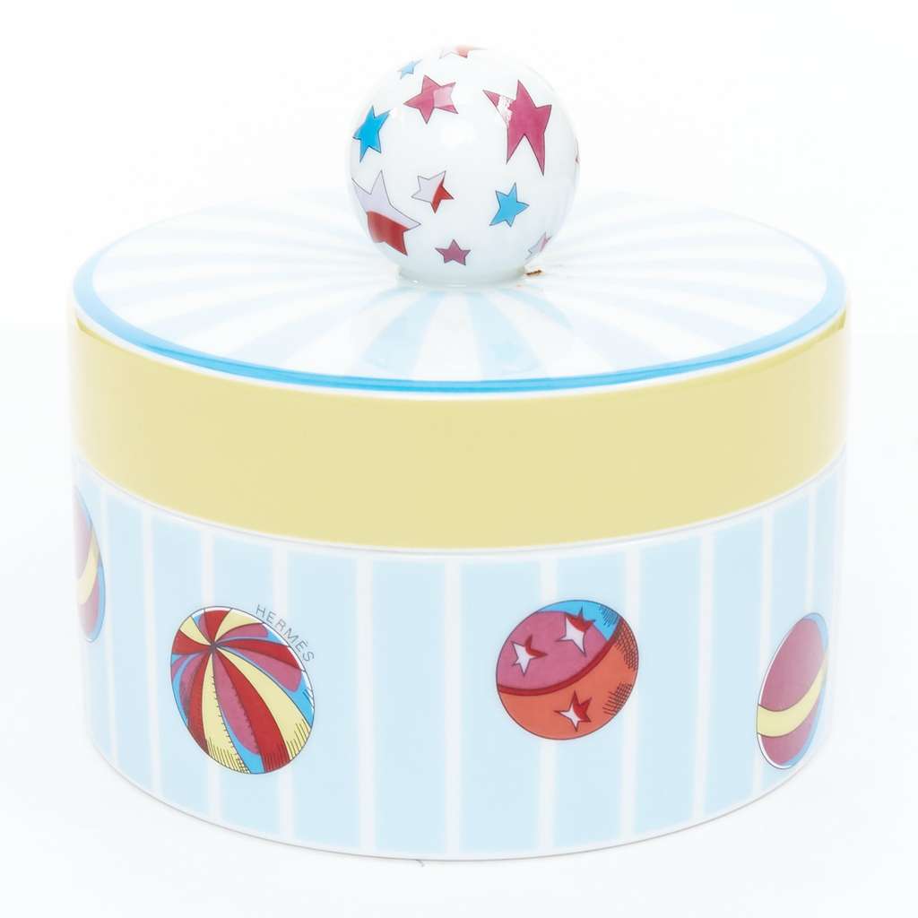 Hermès Circus Round Box Blue Very good condition - Front View