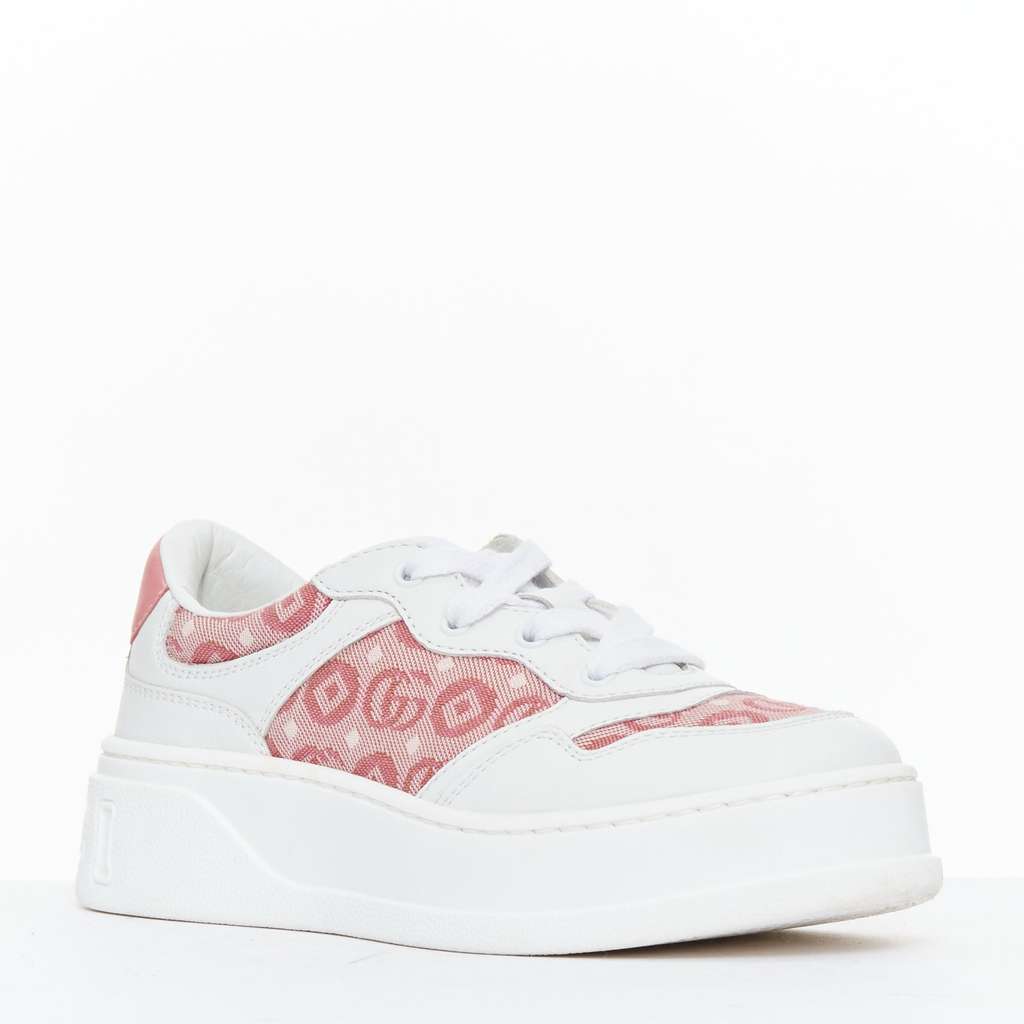Gucci Kids Monogram Shoes White Leather Very good - Back View