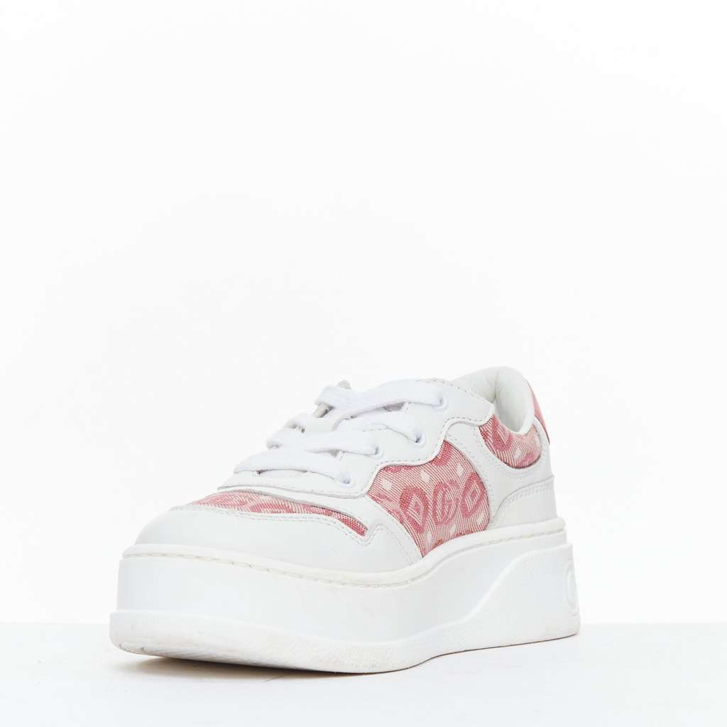 Gucci Kids Monogram Shoes White Leather Very good - Model View