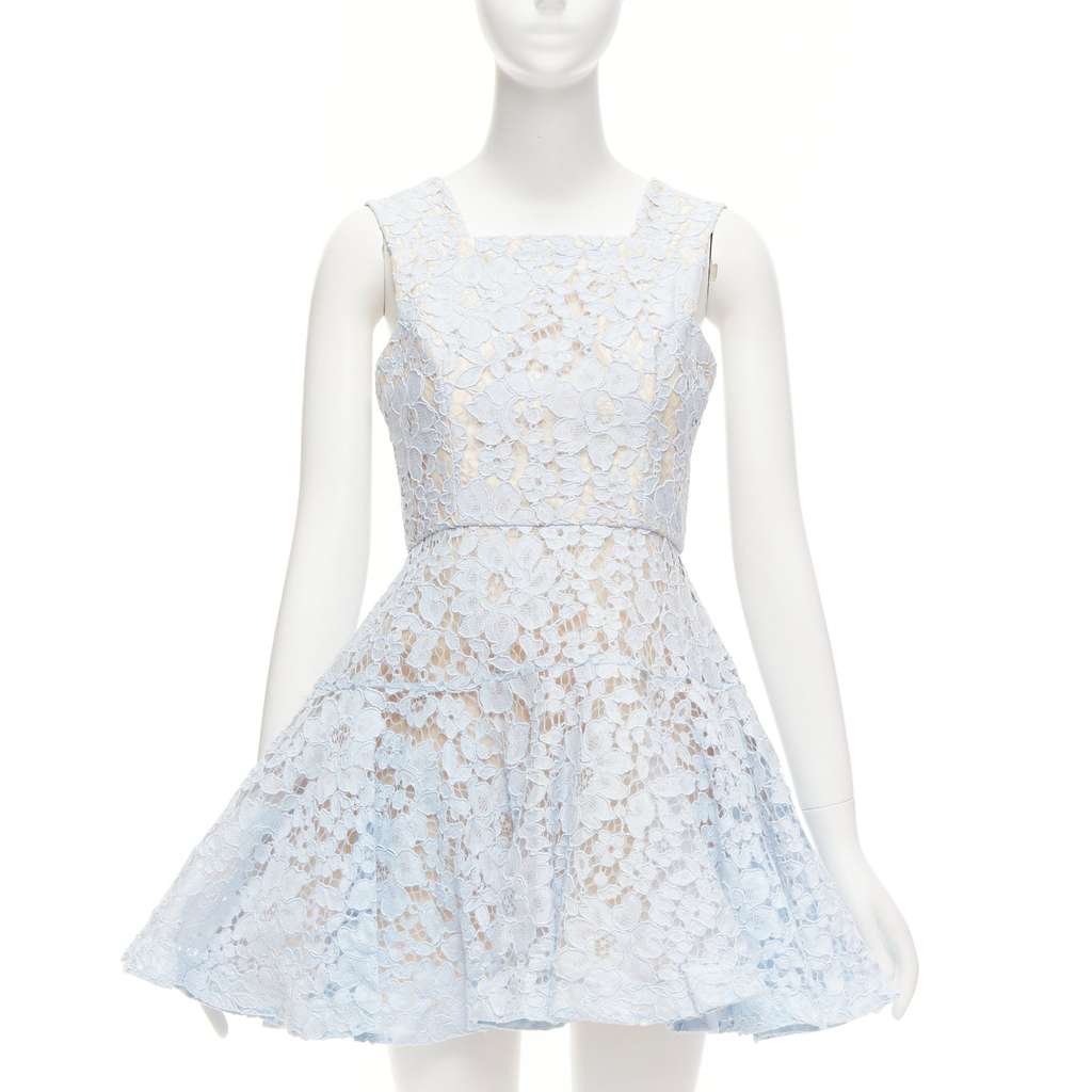 Alex Perry Kea Blue Cotton Good - Front View
