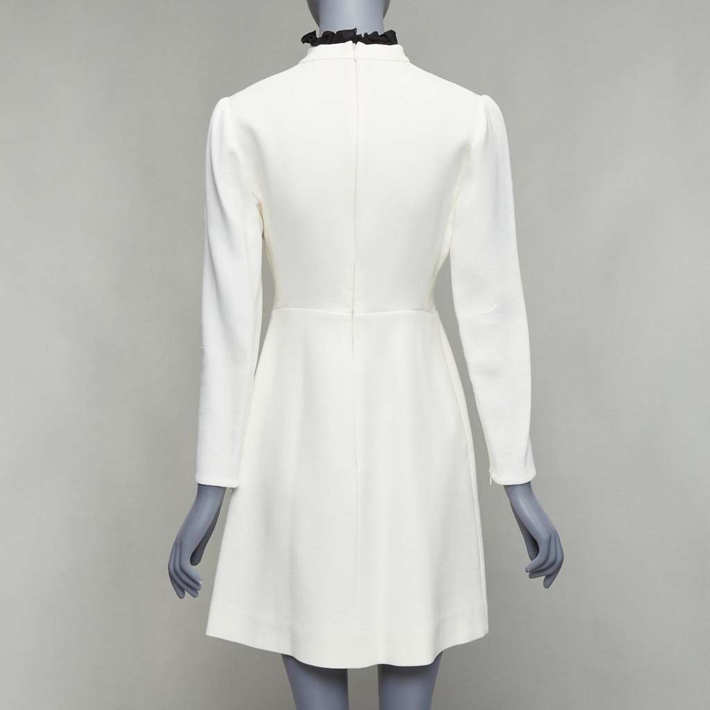 Giambattista Valli Ruffle Collar Dress Beige Cotton Fair condition - Box View