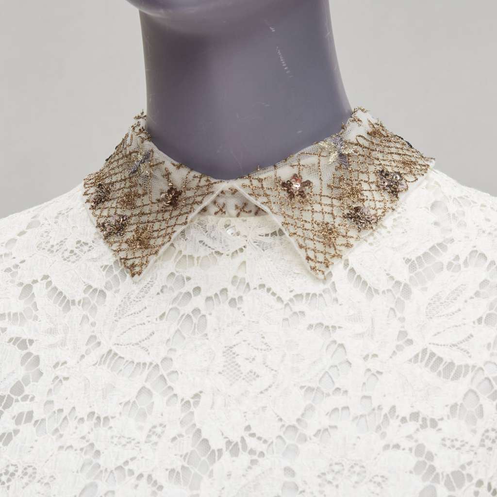 Valentino Garavani Sequin Bridal Dress Beige Cotton Never worn - Back View
