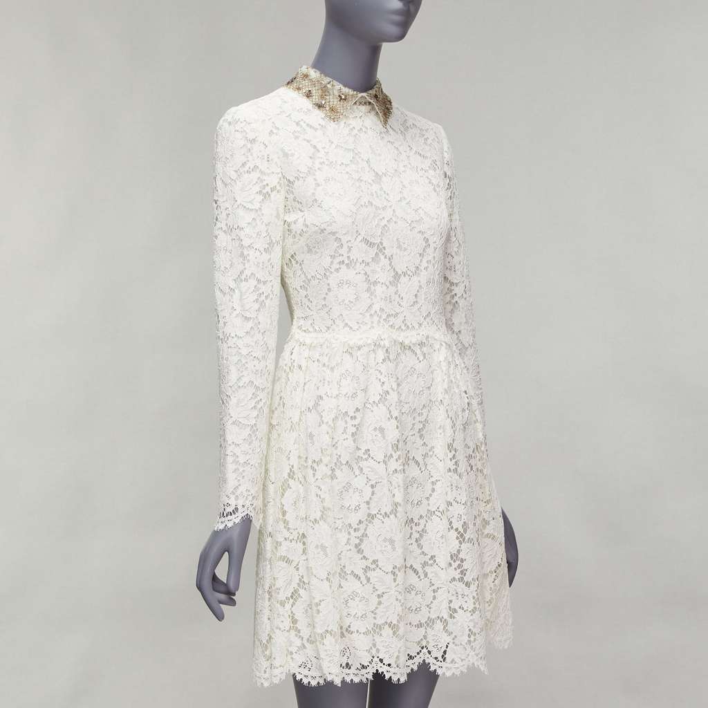 Valentino Garavani Sequin Bridal Dress Beige Cotton Never worn - Inside View