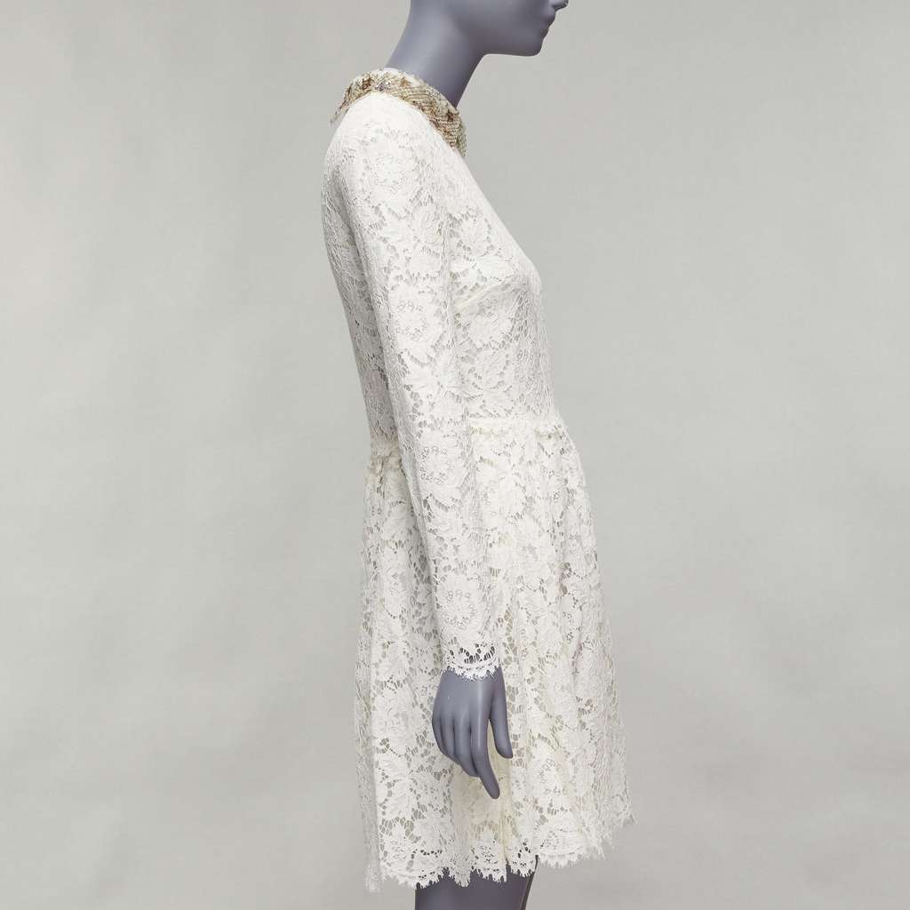 Valentino Garavani Sequin Bridal Dress Beige Cotton Never worn - Model View