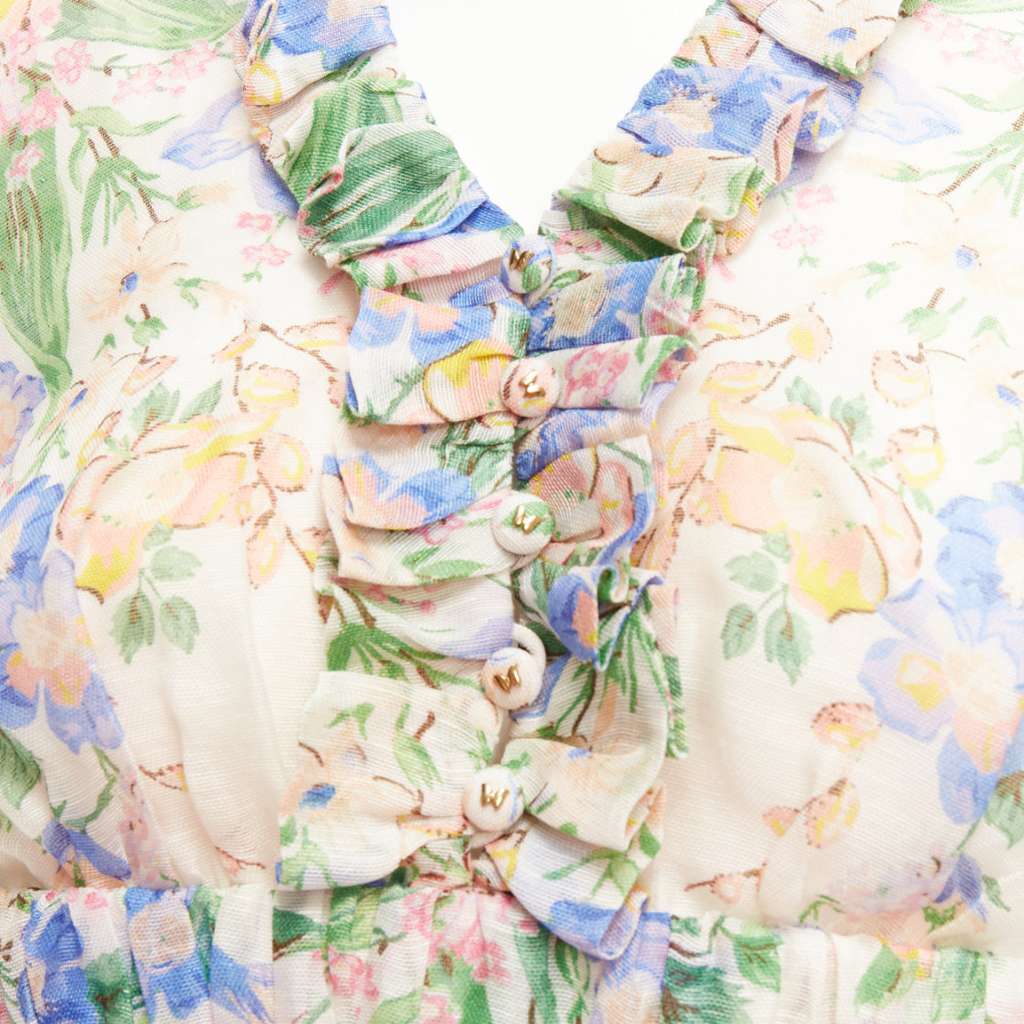 Zimmermann Floral Billow Dress Pink Silk Never worn, with tag - Back View