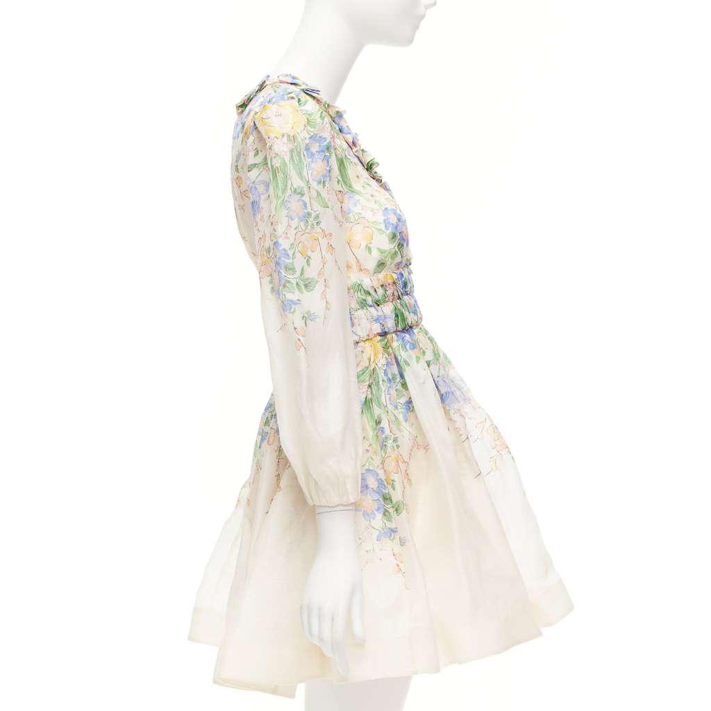 Zimmermann Floral Billow Dress Pink Silk Never worn, with tag - Model View