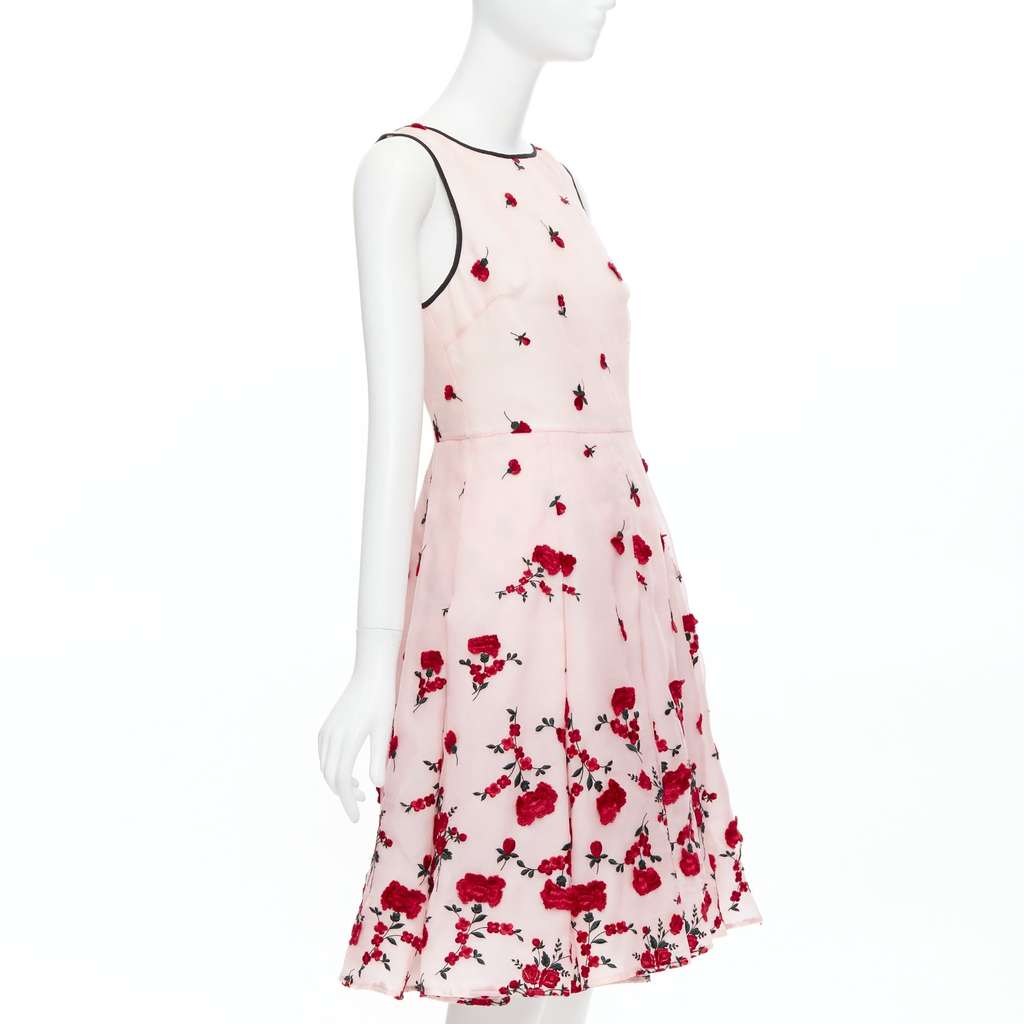 Oscar De La Renta Carnation Rose Dress Pink Silk Never worn - Inside View
