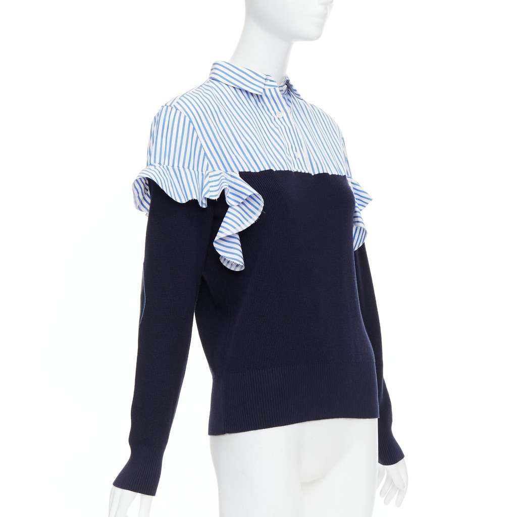Sacai Contrast Elbow Patch Navy Cotton Never worn - Inside View
