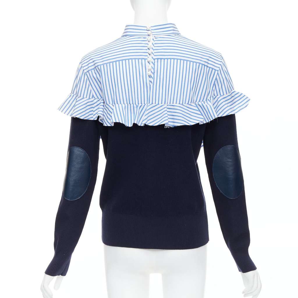 Sacai Contrast Elbow Patch Navy Cotton Never worn - Box View