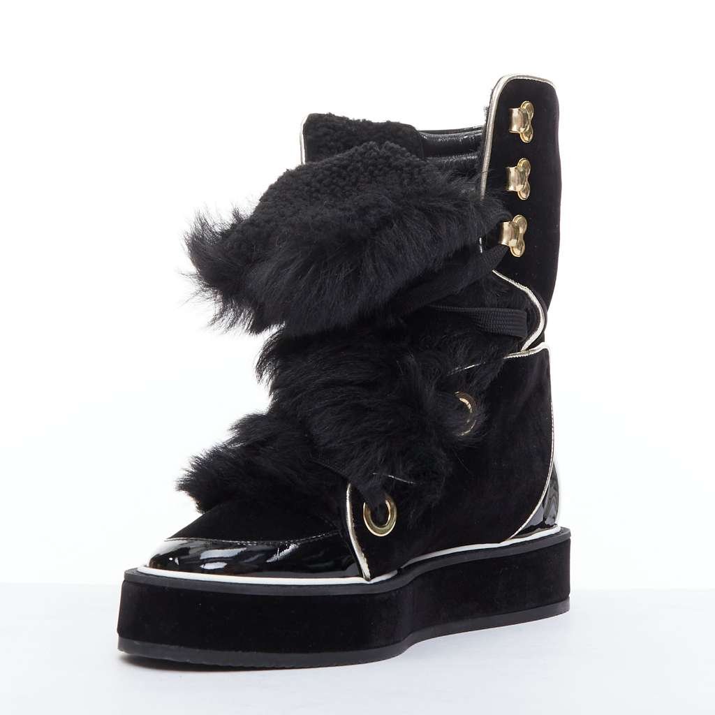Nicholas Kirkwood Polly Neige Black Fur Very good - Model View