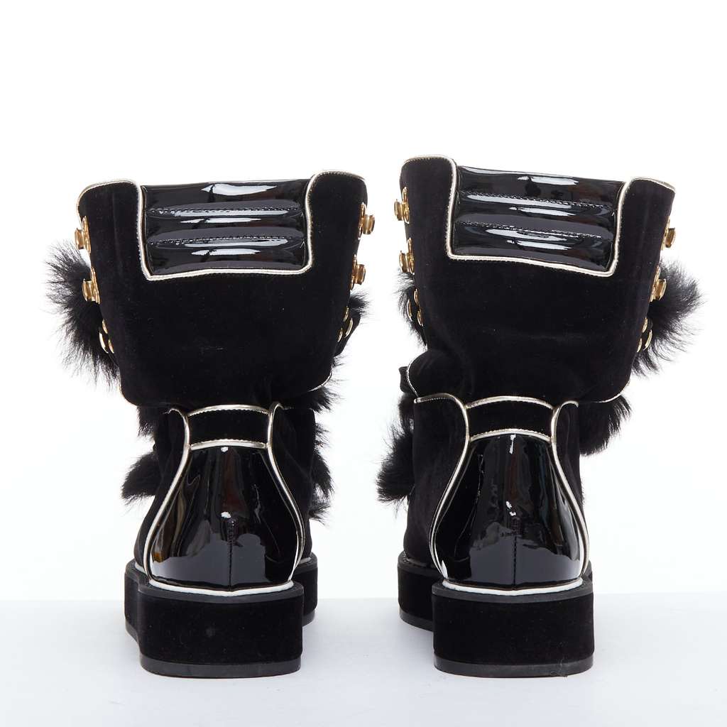 Nicholas Kirkwood Polly Neige Black Fur Very good - Box View