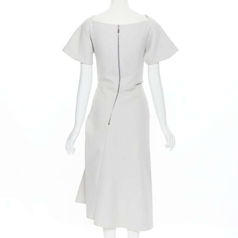 Maticevski Cloque Draped Dress Grey Cotton Good - Box View