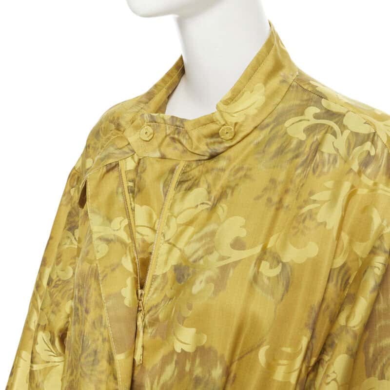 Oscar De La Renta Silk Floral Tassel Robe Yellow Silk Very good - Back View