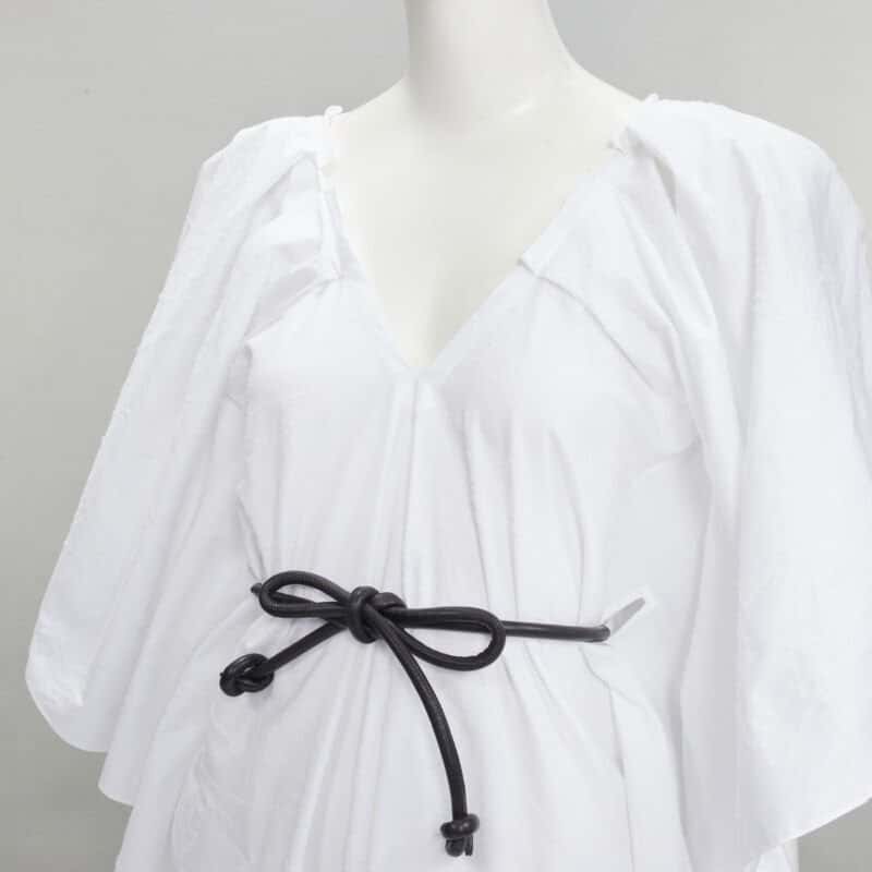 Roland Mouret Needlepoint Belt Dress White Cotton Never worn, with tag - Back View