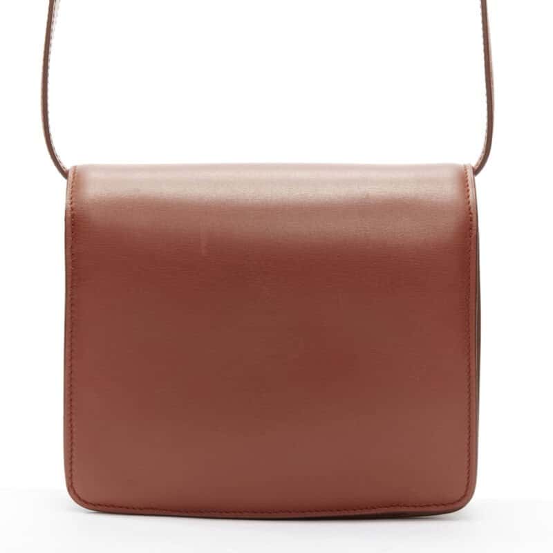 Celine White Matte Clutch Brown Leather Good - Box View