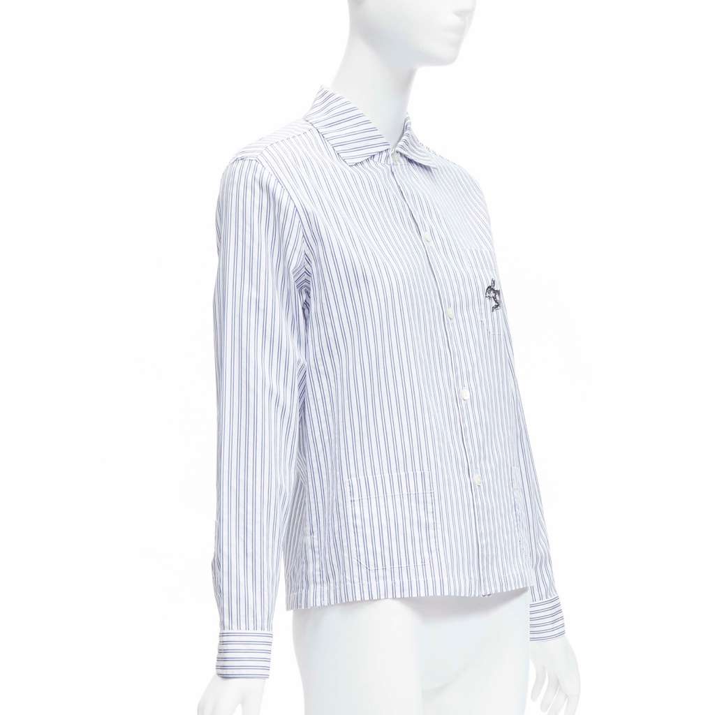 Gucci Rabbit Stripe Shirt White Cotton Never worn - Inside View