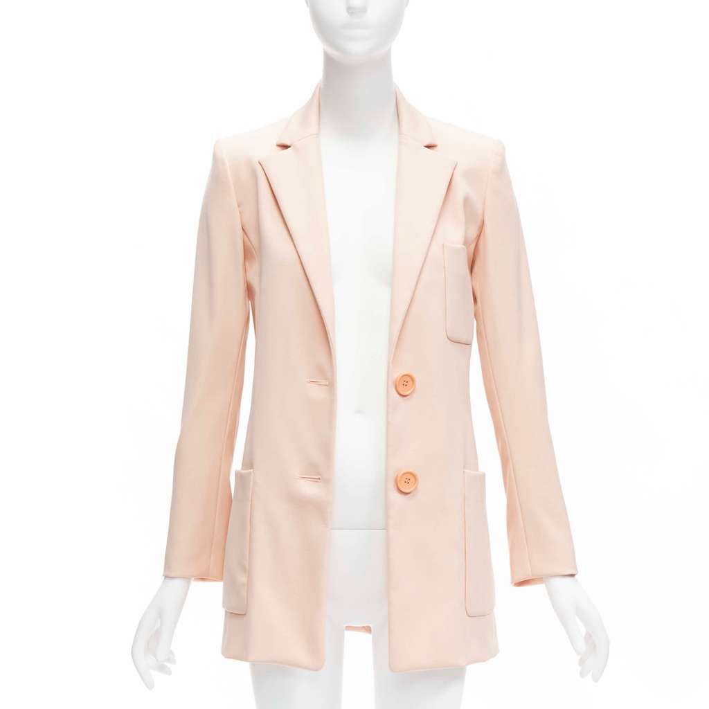 Oscar De La Renta Pink Longline Blazer Pink Wool Never worn - Inside View