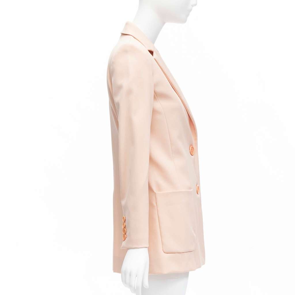 Oscar De La Renta Pink Longline Blazer Pink Wool Never worn - Box View