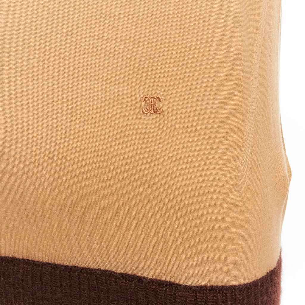 Celine Logo Contrast Sweater Beige Wool Never worn - Back View