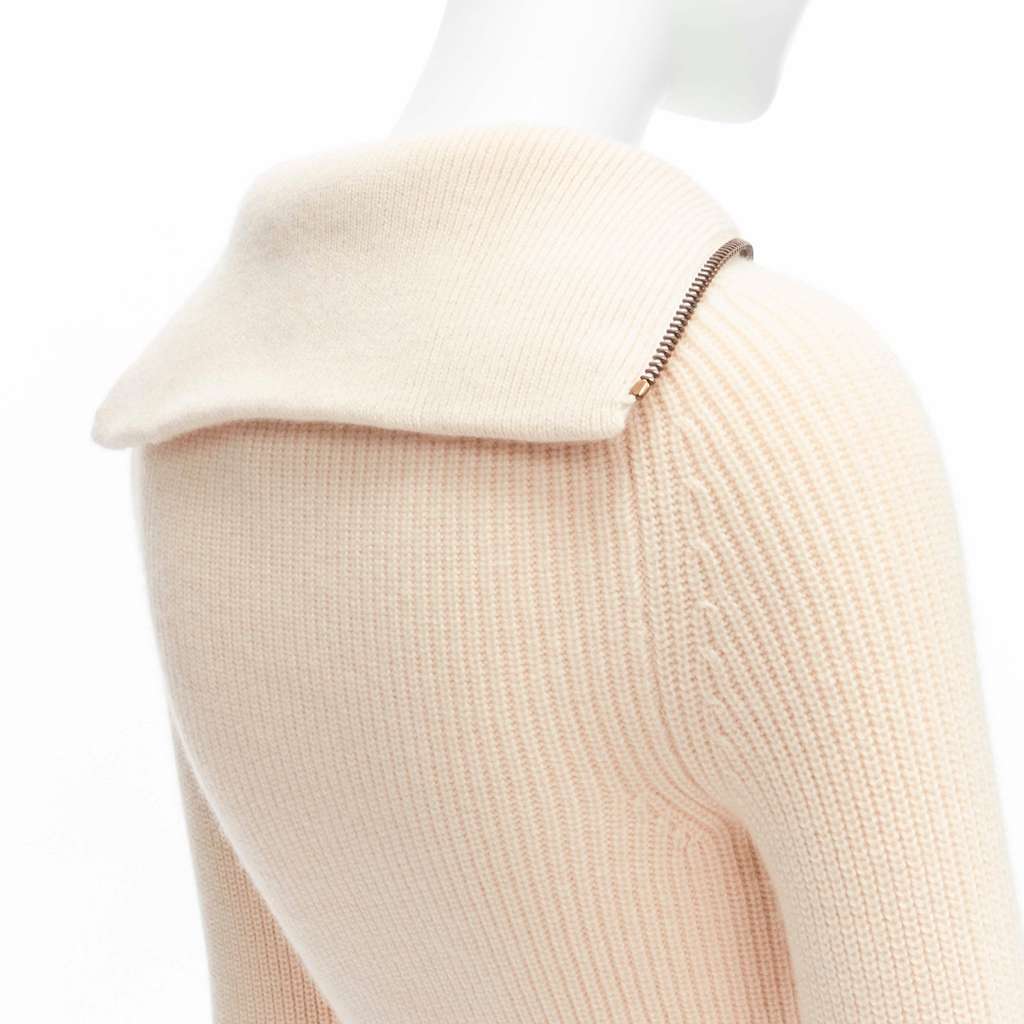 Petar Petrov Zip Sailor Collar Beige Cashmere Never worn, with tag - Back View