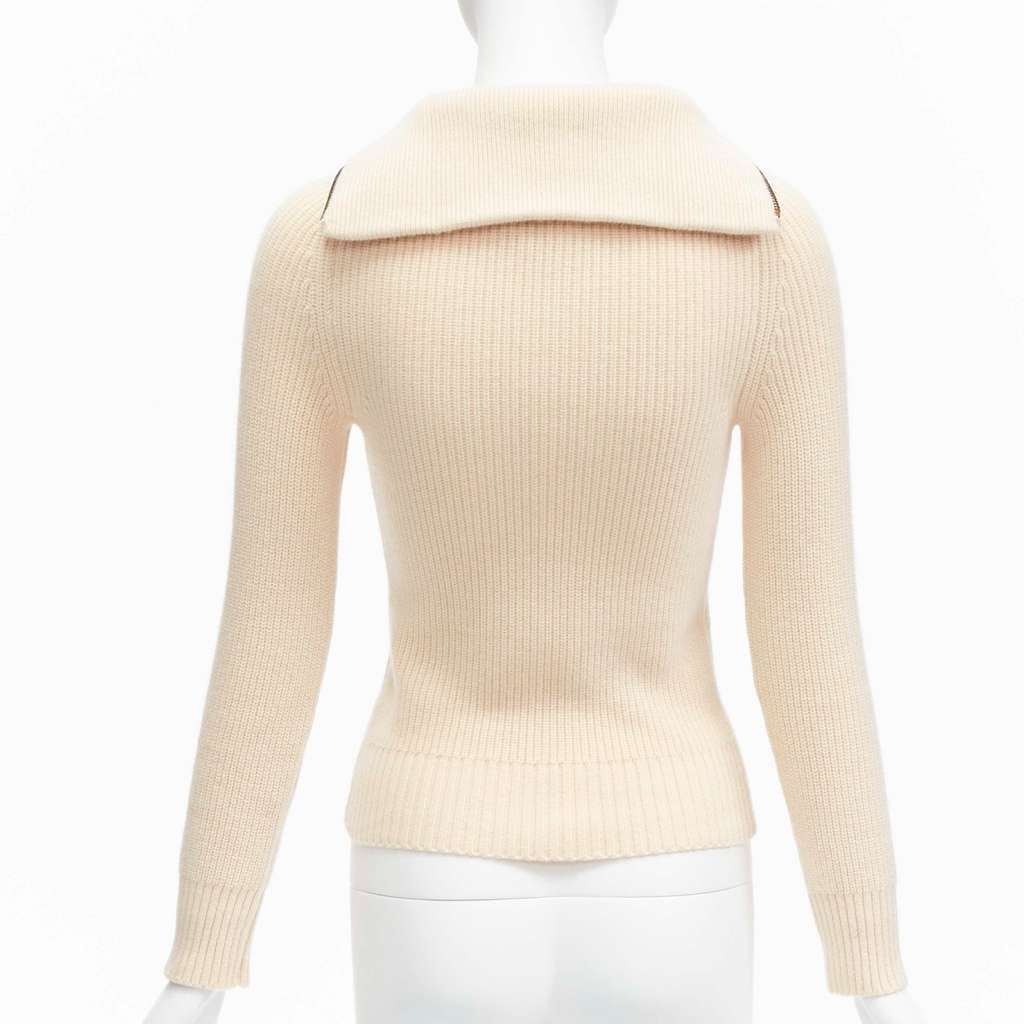 Petar Petrov Zip Sailor Collar Beige Cashmere Never worn, with tag - Box View