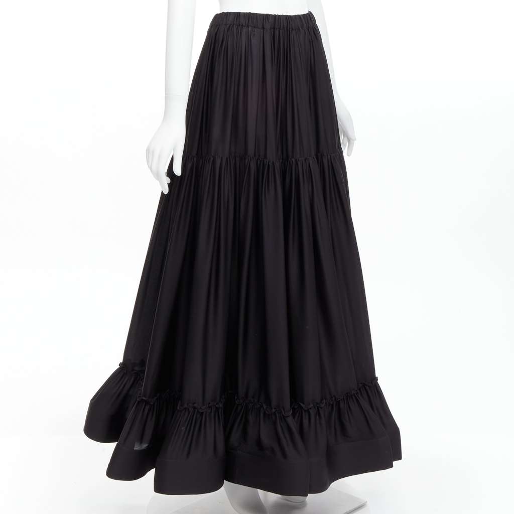 Stella McCartney Crin Flounce Skirt Black Silk Never worn - Model View