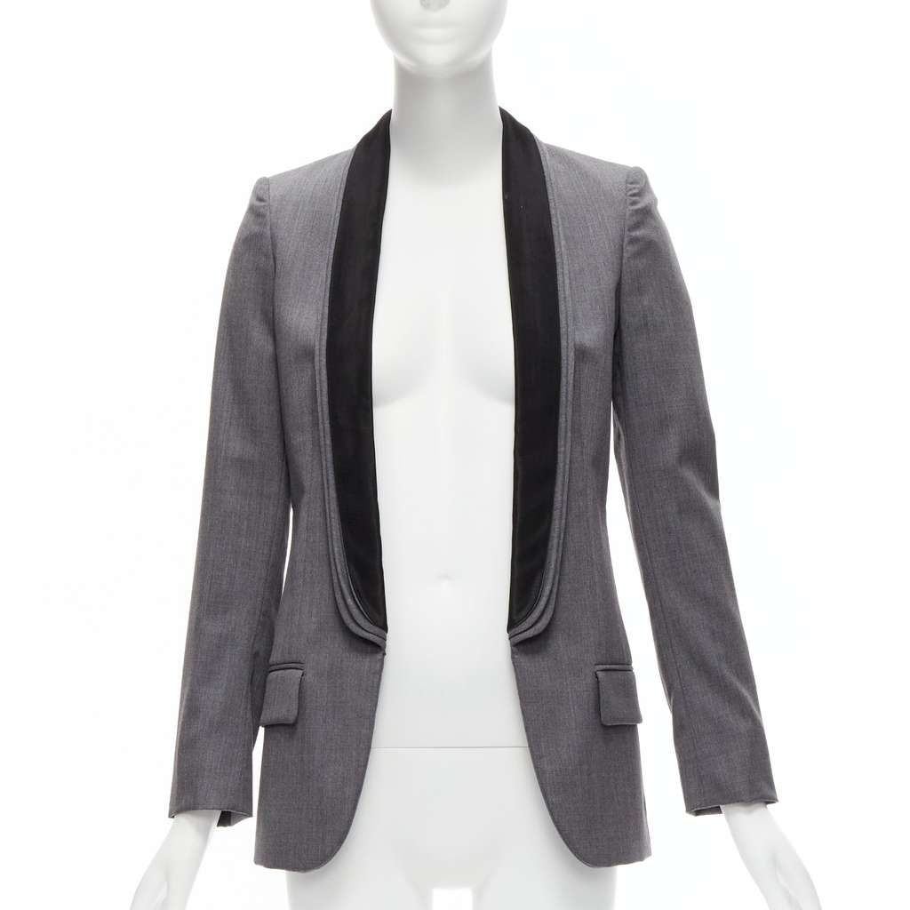 Stella McCartney Grey Triple Layer Blazer Grey Wool Never worn - Inside View