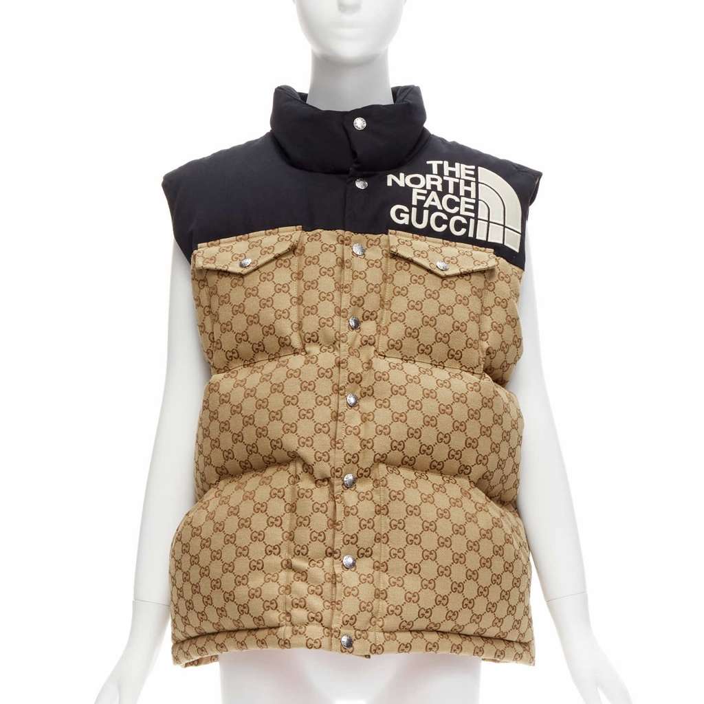 Gucci Black Monogram Vest Beige Cotton Very good - Front View