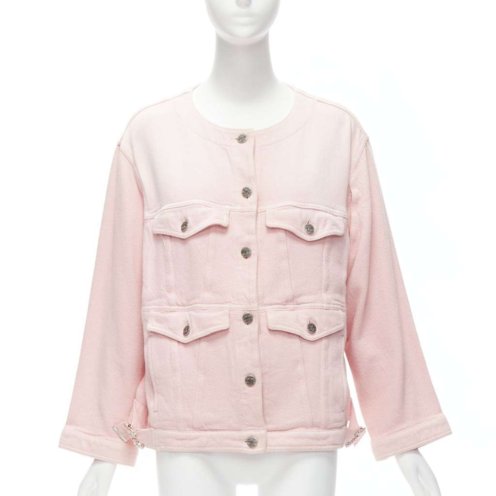 Chanel Pink Oversized Cotton Jacket Pink Cotton Very good - Front View
