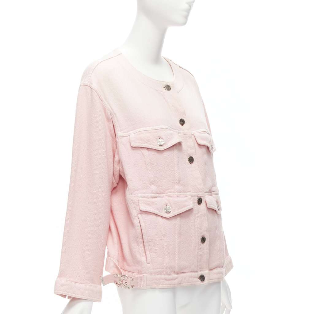 Chanel Pink Oversized Cotton Jacket Pink Cotton Very good - Model View