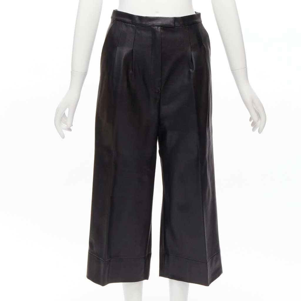 Heidi Merrick Pinstripe Boxer Shorts Black Leather Very good - Front View