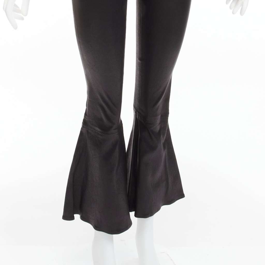 Frame Lambskin Cropped Pants Black Leather Very good - Back View