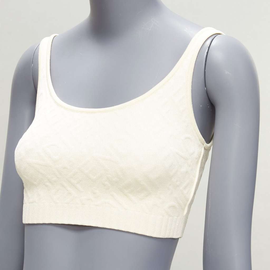 Fendi Logo Bralette Top Beige Viscose Never worn - Back View