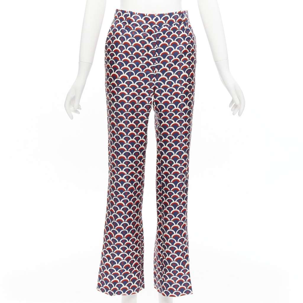Valentino Garavani Animal Print Pants Red Silk Never worn - Front View